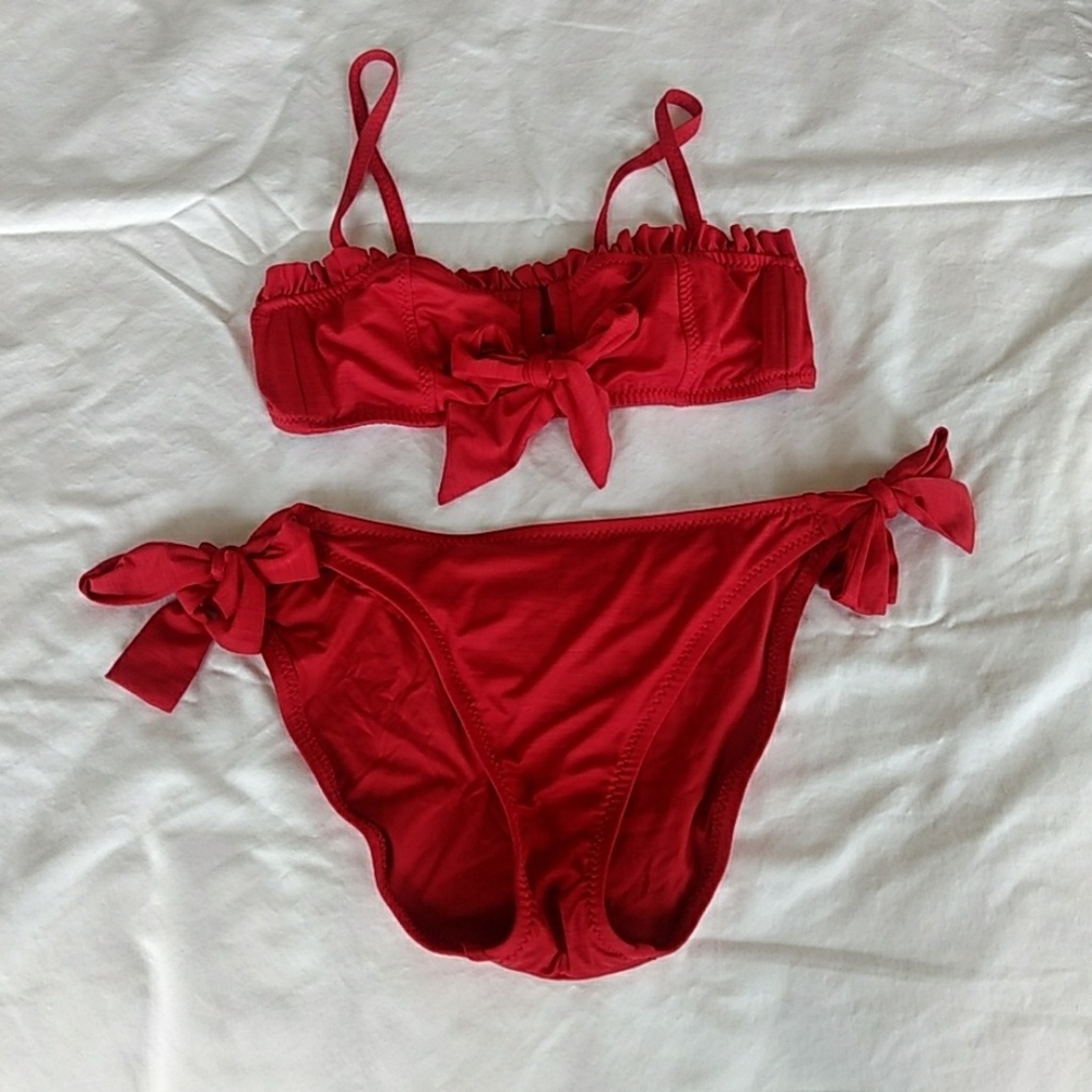 Ruffled red bikini